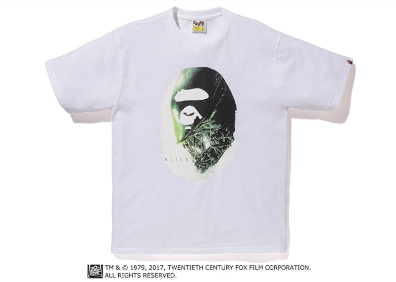 BAPE Alien Poster Ape Head Tee White