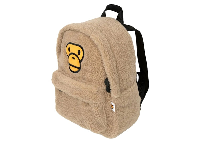 BAPE All Baby Milo Mini Faux Fur Backpack Beige