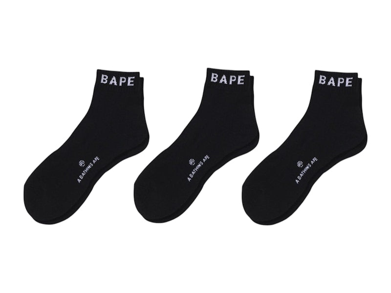 BAPE Ankle Socks (Set of 3) Black