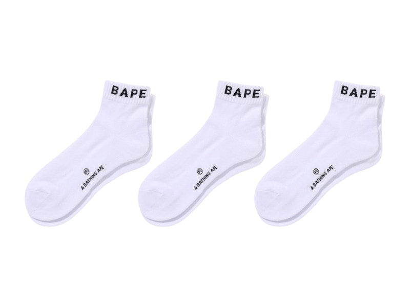 BAPE Ankle Socks (Set of 3) White
