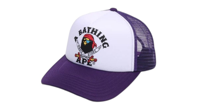 BAPE Ape Crossbone College Mesh Cap Purple