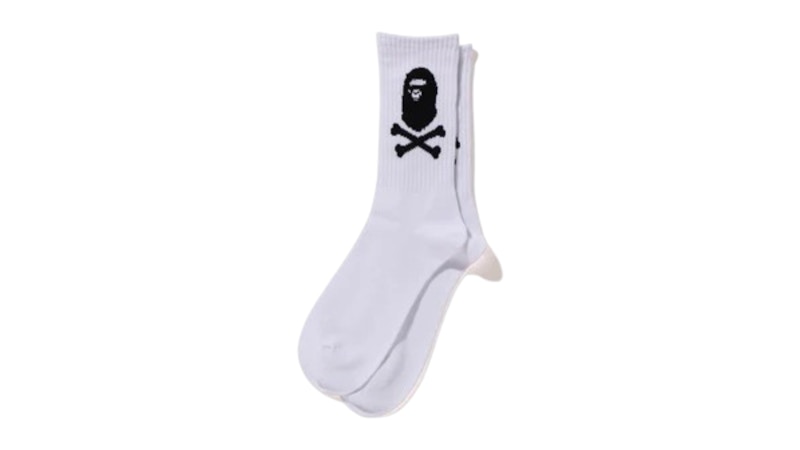 BAPE Ape Crossbone Socks White
