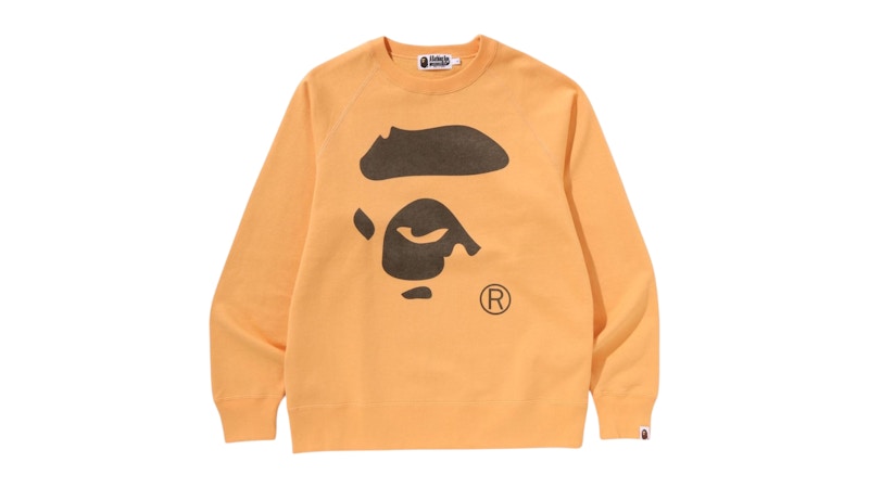 BAPE Ape Face Crewneck Sweatshirt Sweatshirt Orange