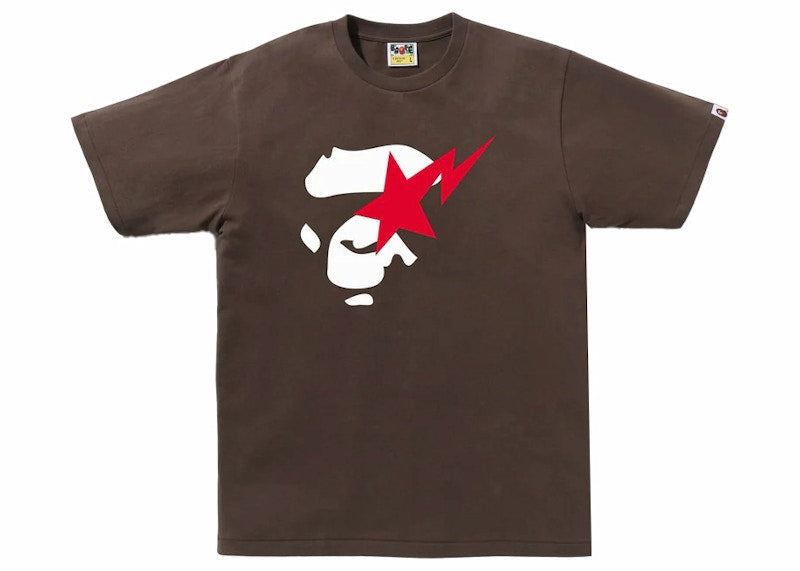 BAPE Ape Face Sta Tee Brown