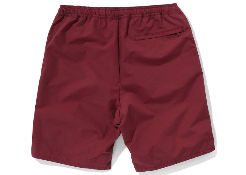 BAPE Ape Head Beach Shorts Burgundy