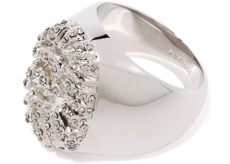 BAPE Ape Head Crystal Stone Ring (FW22) Silver