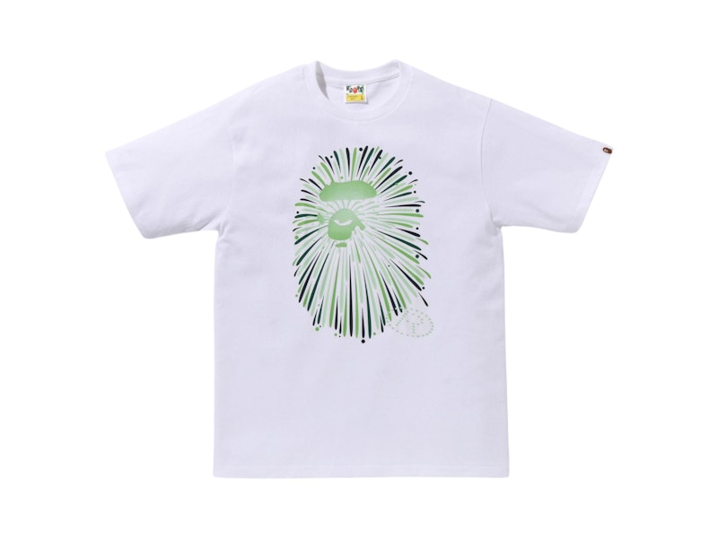 BAPE Ape Head Firework I Tee White/Green