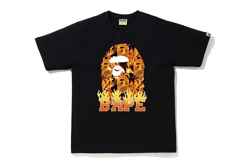 BAPE Ape Head Flame T-shirt Black/Orange