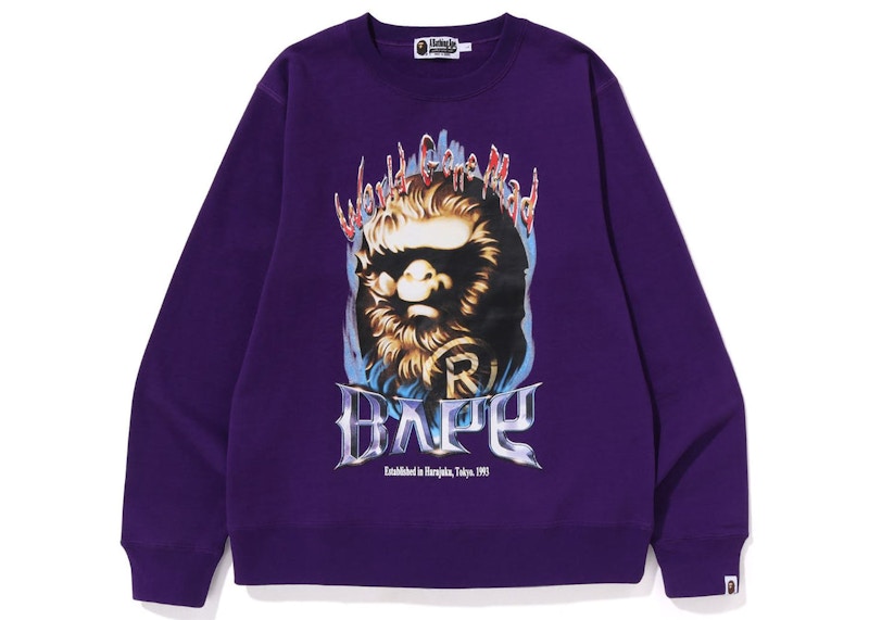 BAPE Ape Head Graphic Crewneck Purple
