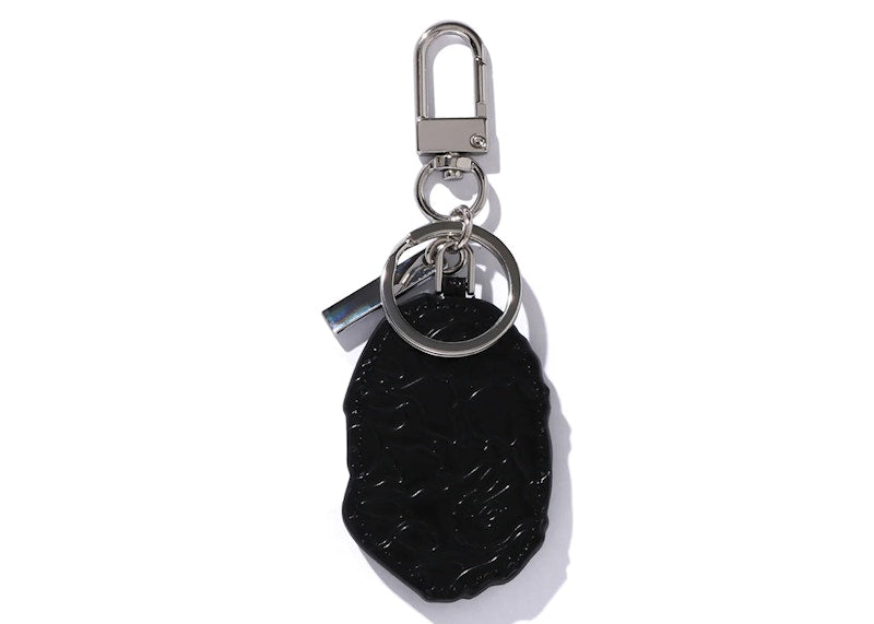 BAPE Ape Head Leather Keychain Black