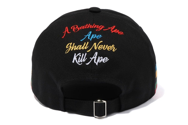 BAPE Ape Head Line Panel Cap Black