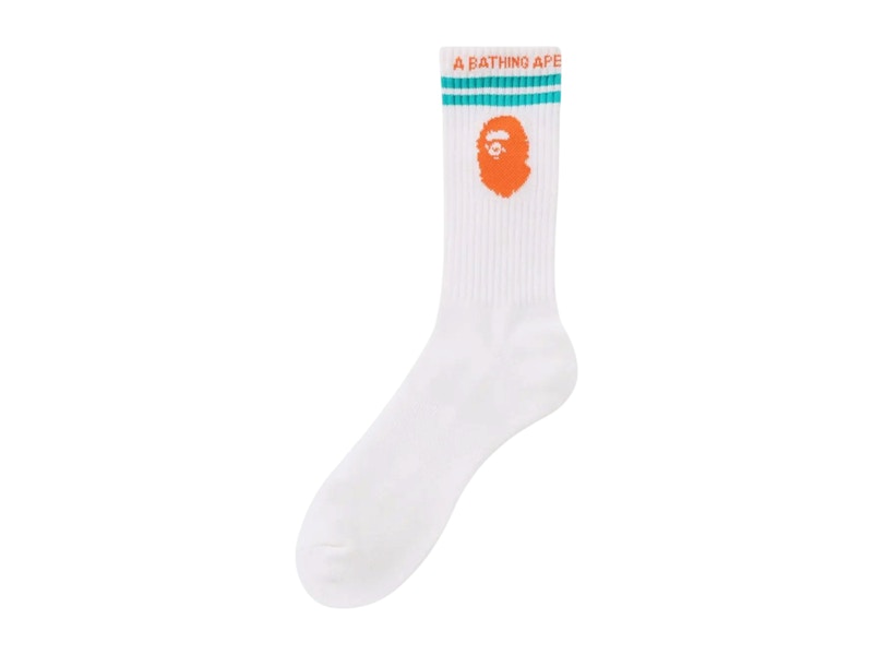 BAPE Ape Head Line Socks White