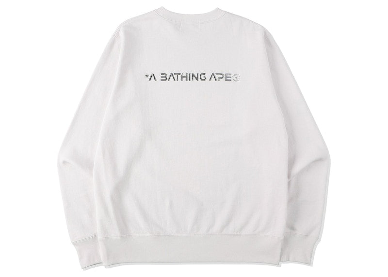 BAPE Ape Head Moon Crewneck White