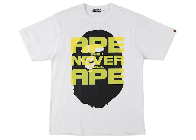 BAPE Ape Head Multi Print Tee White