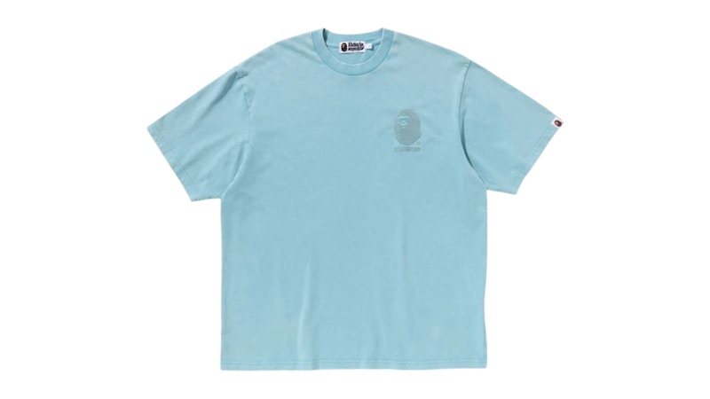 BAPE Ape Head One Point Acid Wash Relaxed Fit Tee Blue