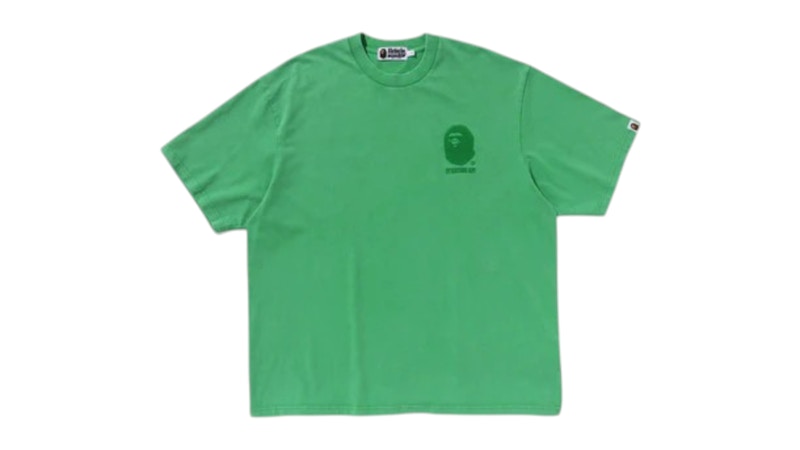 BAPE Ape Head One Point Acid Wash Relaxed Fit Tee Green