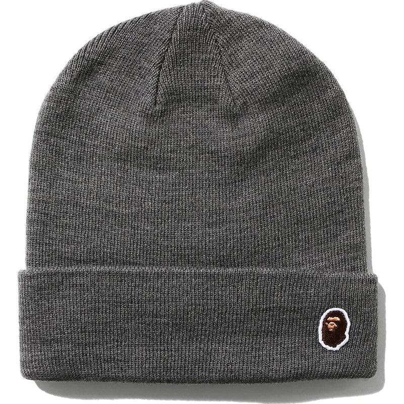 BAPE Ape Head One Point Knit Cap (FW20) Gray