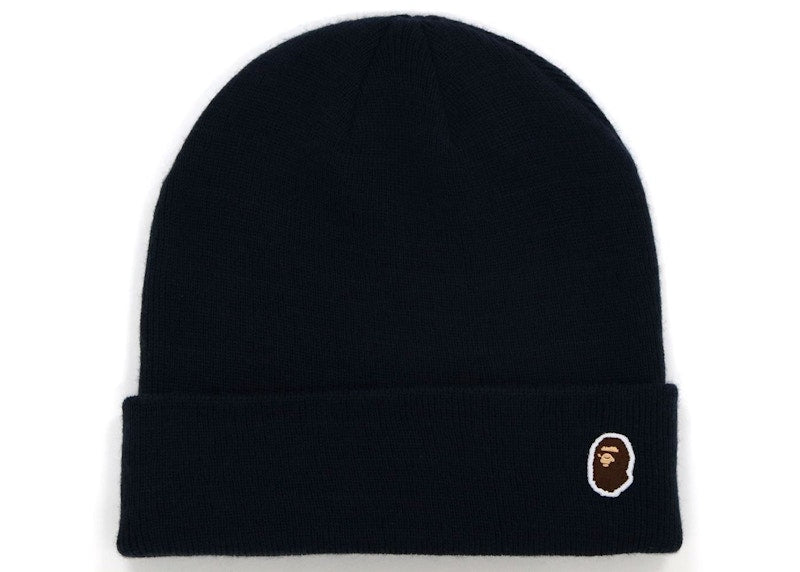 BAPE Ape Head One Point Knit Cap (FW21) Navy