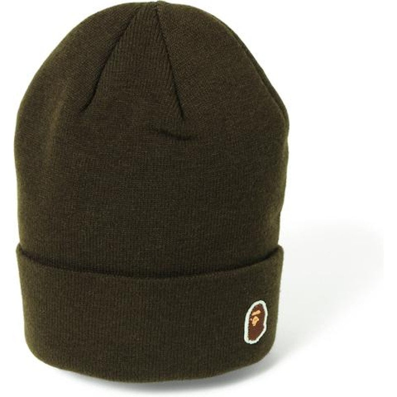 BAPE Ape Head One Point Knit Cap Olive Drab