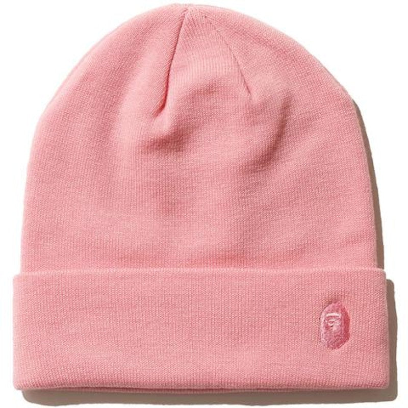 BAPE Ape Head One Point Knit Cap Pink/Pink