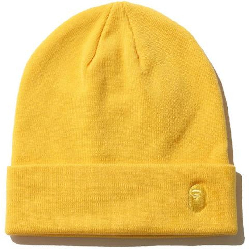 BAPE Ape Head One Point Knit Cap Yellow/Yellow