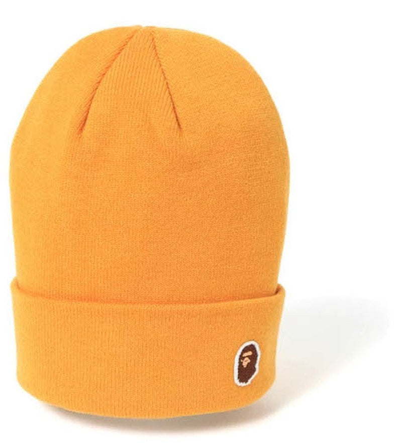 BAPE Ape Head One Point Knit Hat Orange