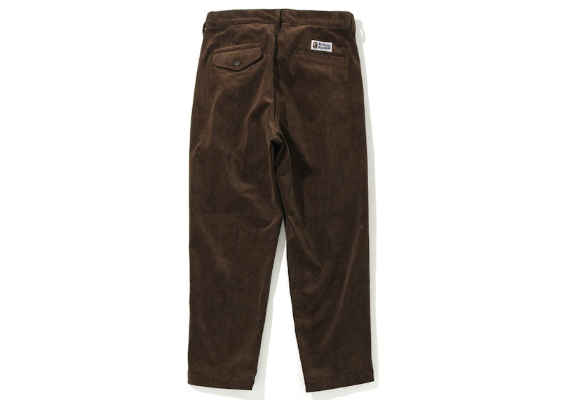 BAPE Ape Head One Point Loose Fit Corduroy Pants Beige