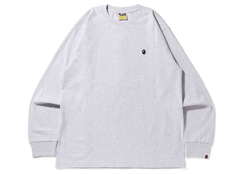 BAPE Ape Head One Point Online Exclusive L/S Tee Grey
