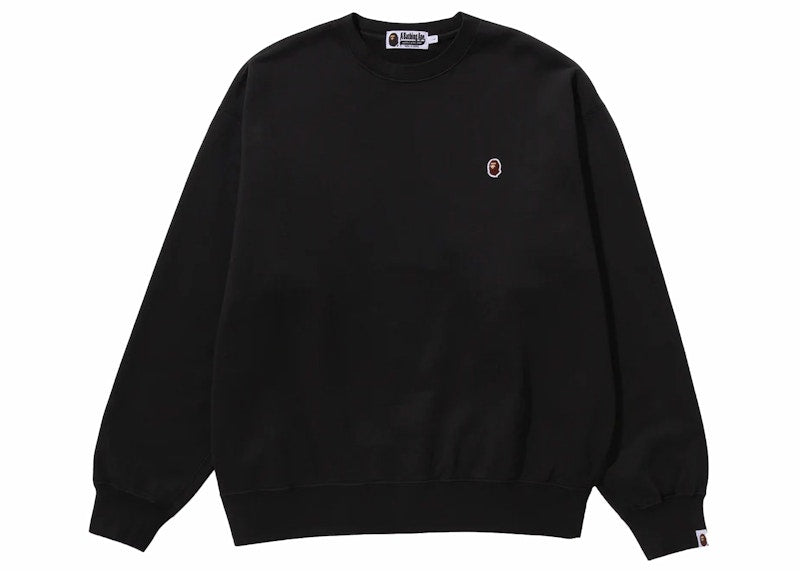 BAPE Ape Head One Point Overdye Crewneck Black