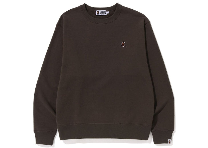 BAPE Ape Head One Point Relaxed Fit Crewneck (SS23) Brown