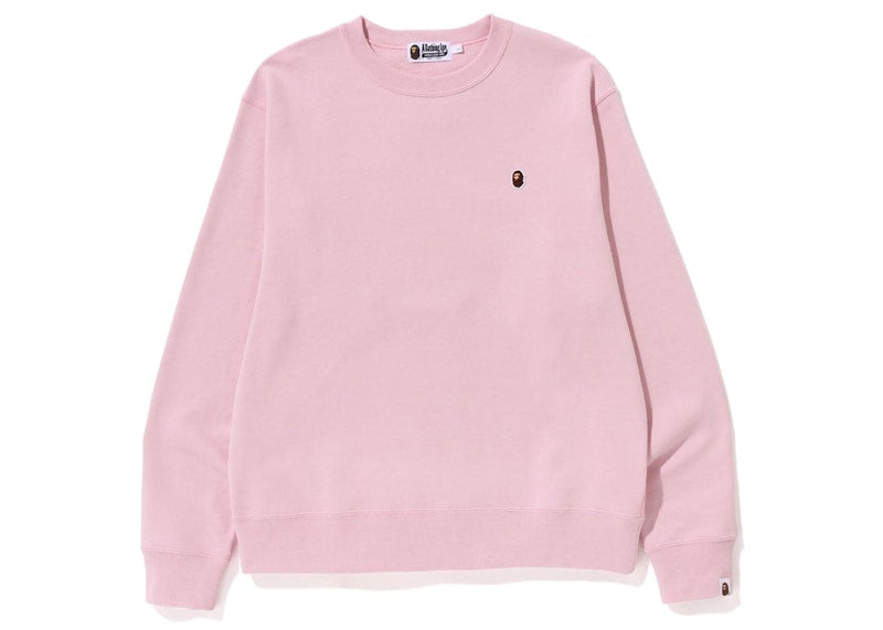 BAPE Ape Head One Point Relaxed Fit Crewneck (SS23) Pink