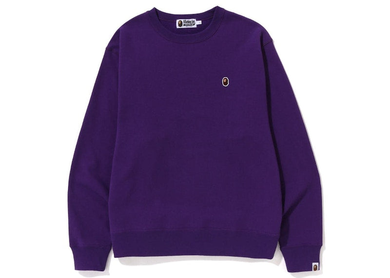 BAPE Ape Head One Point Relaxed Fit Crewneck (SS23) Purple