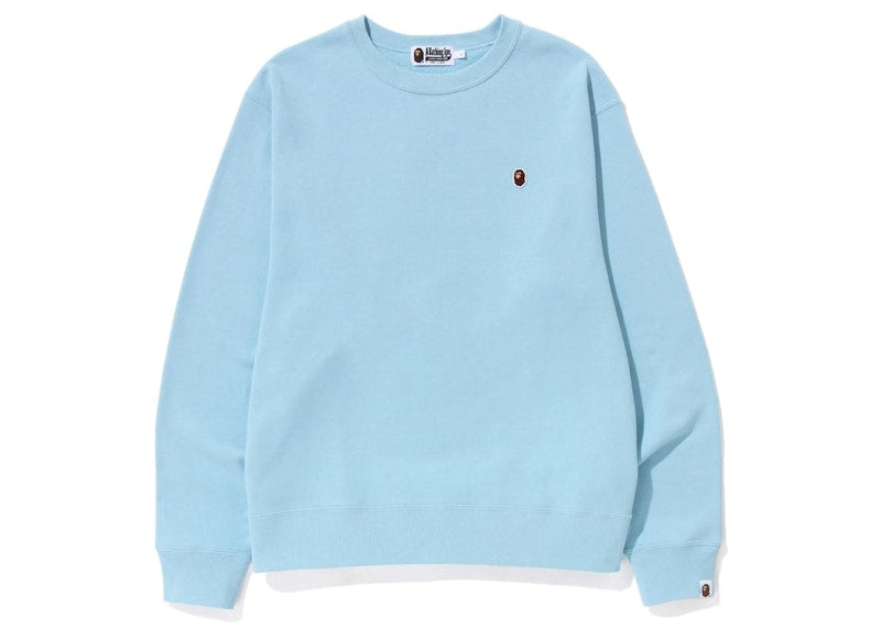 BAPE Ape Head One Point Relaxed Fit Crewneck (SS23) Sax