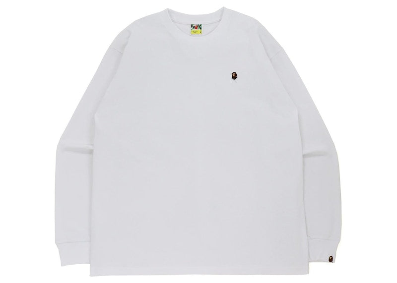 BAPE Ape Head One Point Relaxed Fit L/S Tee White
