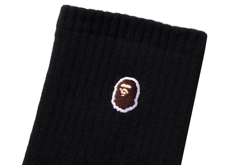 BAPE Ape Head One Point Socks (3 Pack) Black