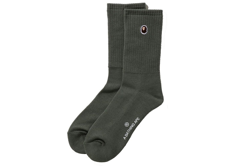 BAPE Ape Head One Point Socks Olivedrab