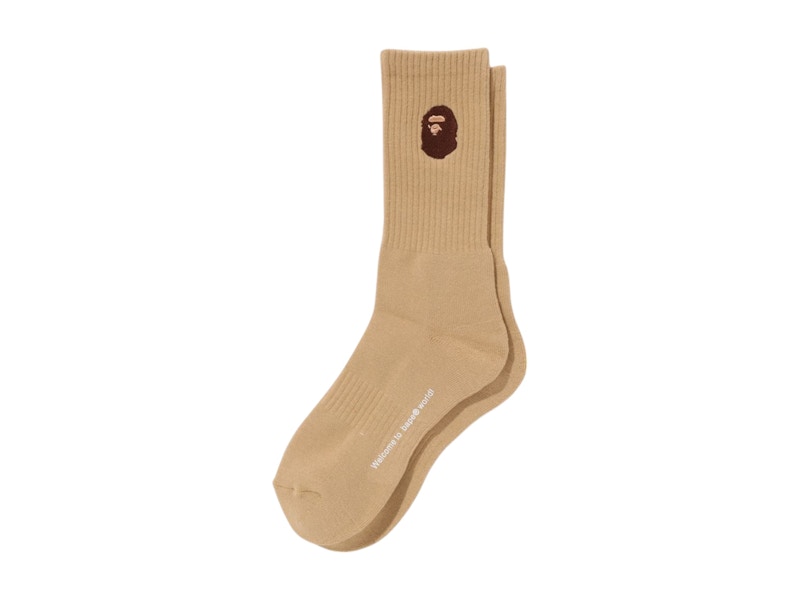 BAPE Ape Head One Point Socks (SS25) Beige