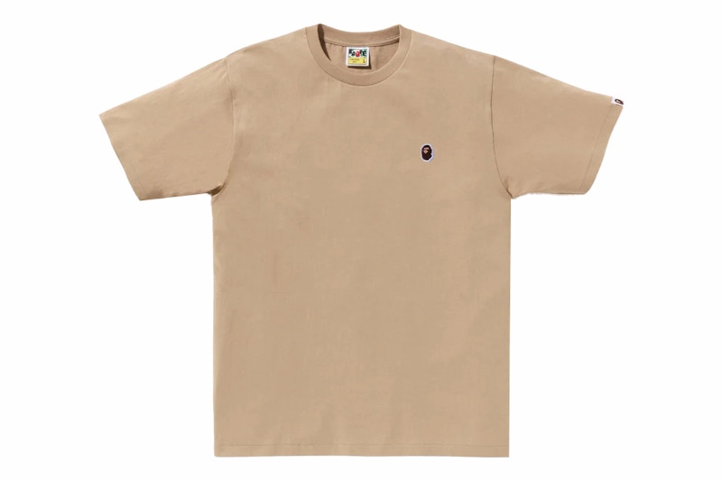 BAPE Ape Head One Point Tee Beige