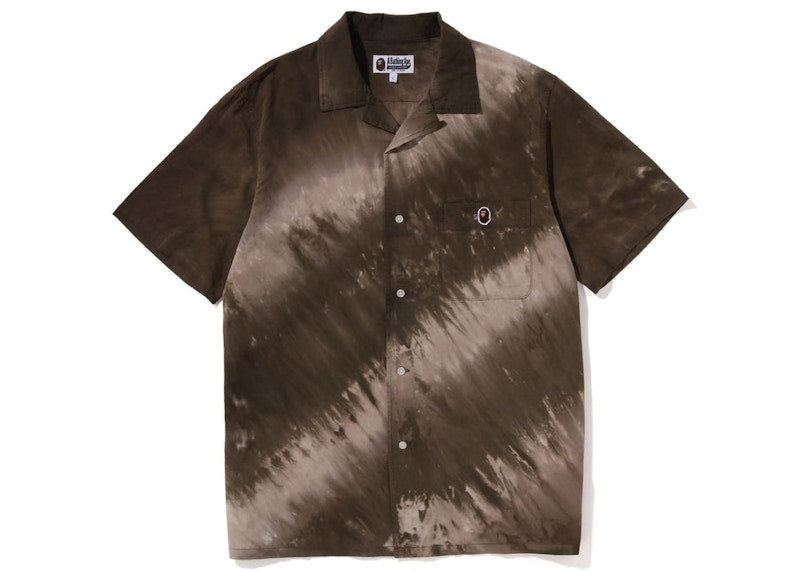 BAPE Ape Head One Point Tie Dye Shirt Brown