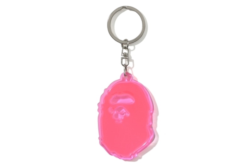 BAPE Ape Head Reflective Keychain Pink