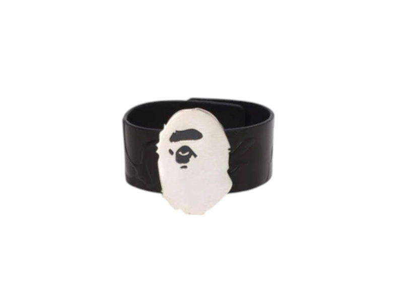 BAPE Ape Head Silver Bracelet Black