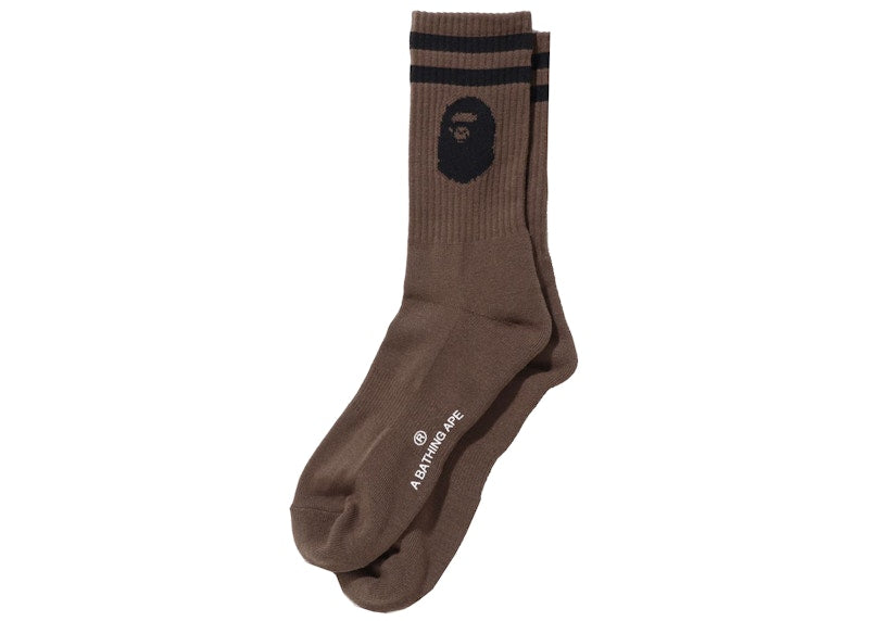 BAPE Ape Head Socks Brown