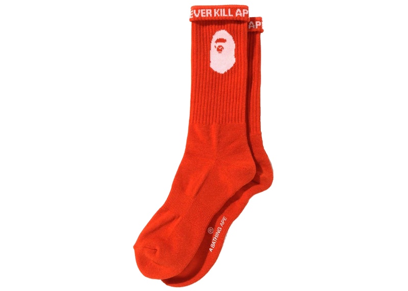 BAPE Ape Head Socks Orange