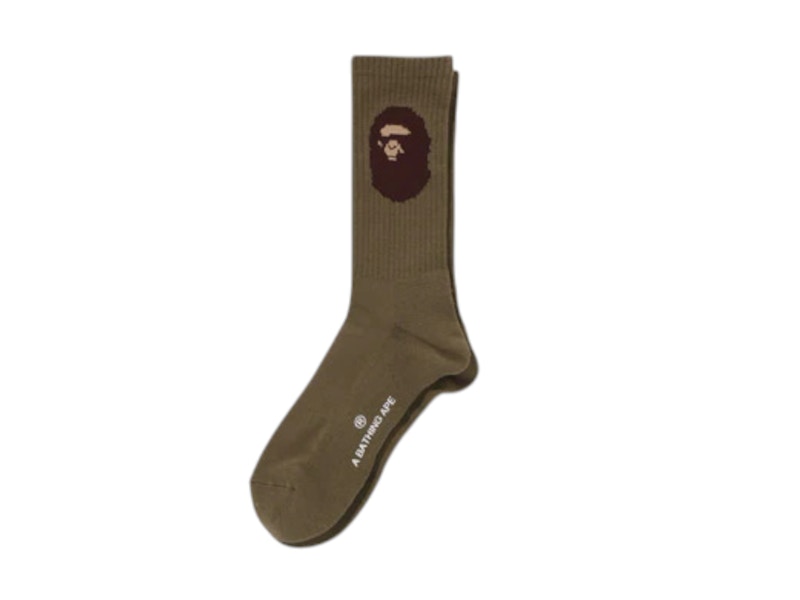 BAPE Ape Head Socks (SS25) Olivedrab