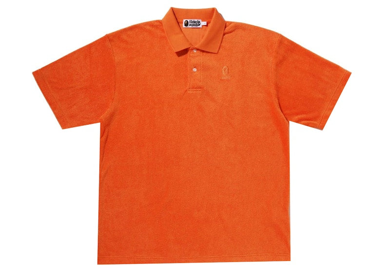 BAPE Ape Head Towelling Relaxed Fit Polo Orange