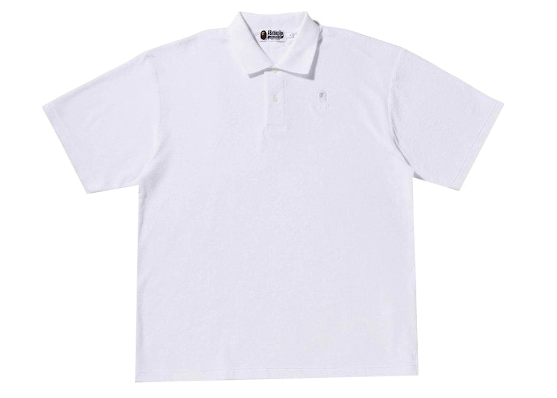 BAPE Ape Head Towelling Relaxed Fit Polo White