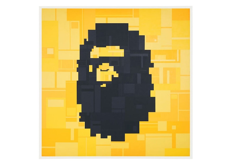 BAPE Ape Head Yellow And Black By Adam Lister Print