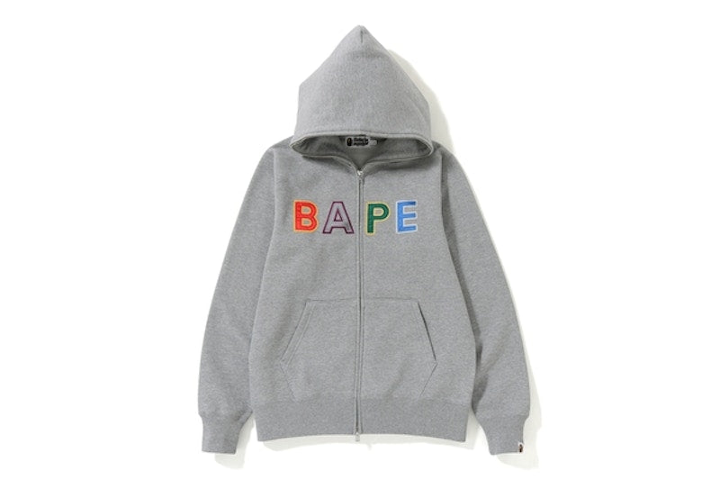 BAPE Applique Full Zip Hoodie Grey