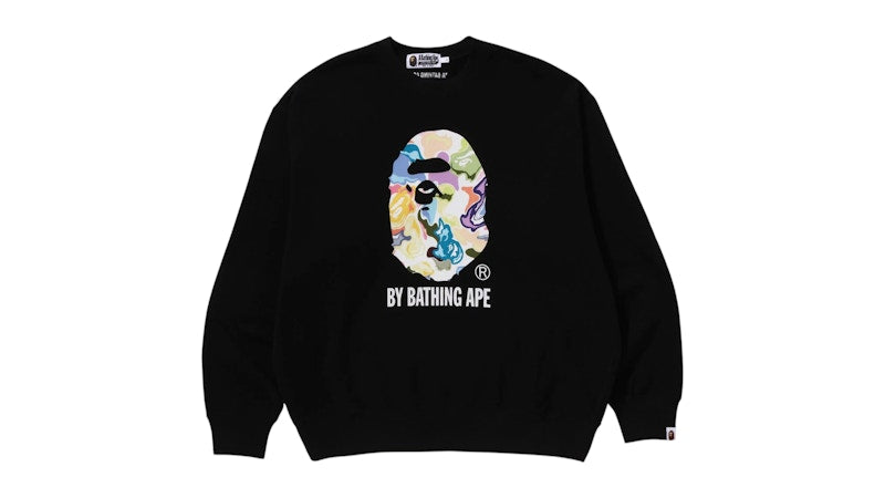 BAPE Art Camo By Bathing Ape Relaxed Fit Crewneck Sweatshirt Black