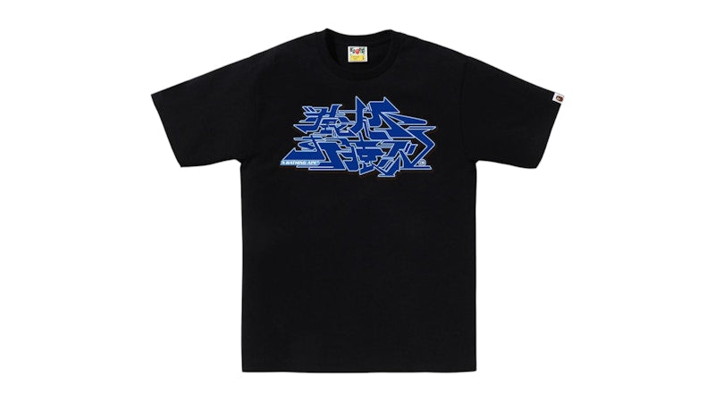 BAPE Asnka Kanji Graffiti Logo Tee Black/Blue